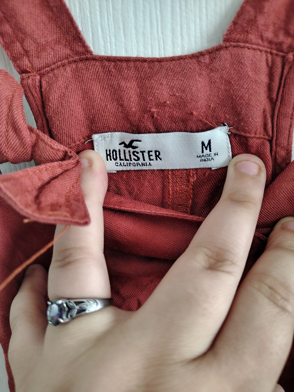 Hollister Rust-Red Tie-Strap Jumpsuit - Picture 5 of 9